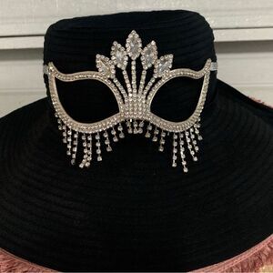 Clear Rhinestone Silverstone Masquerade Metal Mask